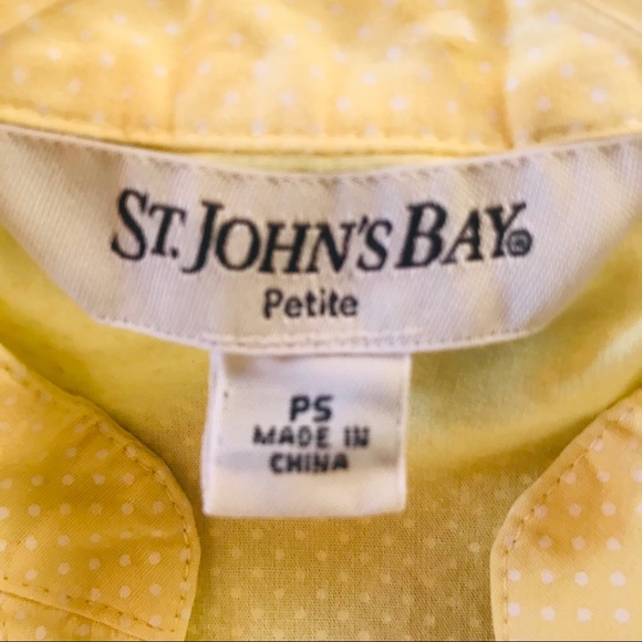 ST JOHNS BAY SUNNY YELLOW BLOUSE W TINY POLKA DOTS - Picture 5 of 6